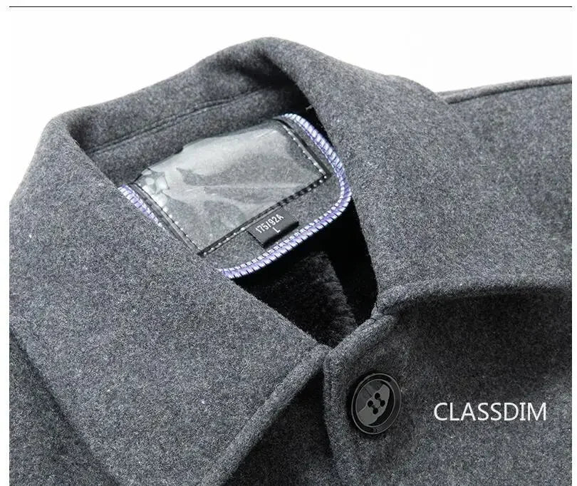 Abrigos de invierno para hombre, de lana y cachemir, con forro polar. Abrigos cálidos de invierno de alta calidad, estilo casual de negocios. Talla 4XL.