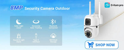 Cámara PTZ de 8 MP con zoom 50x, Wi-Fi, doble lente, 4K, zoom 20x, cámara de vigilancia exterior, visión infrarroja de largo alcance (120 m), compatible con ONVIF.