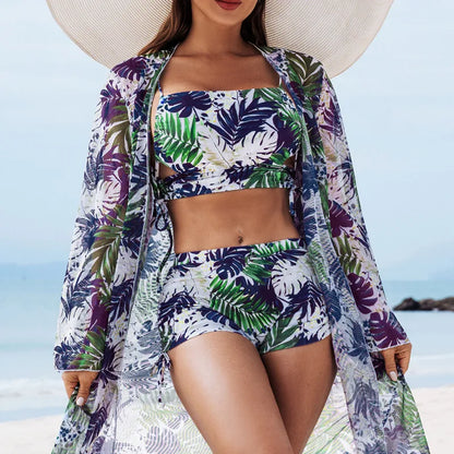 Trajes de baño de verano, conjuntos de tankini para mujer, traje de baño de tres piezas con efecto push up para playa, trajes de baño para piscina, traje de baño para mujer