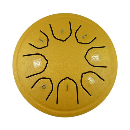 Tambor de lengüeta de acero de 4,5 pulgadas y 8 tonos, mini tambor de mano, baquetas, pandereta musical con accesorios, instrumento