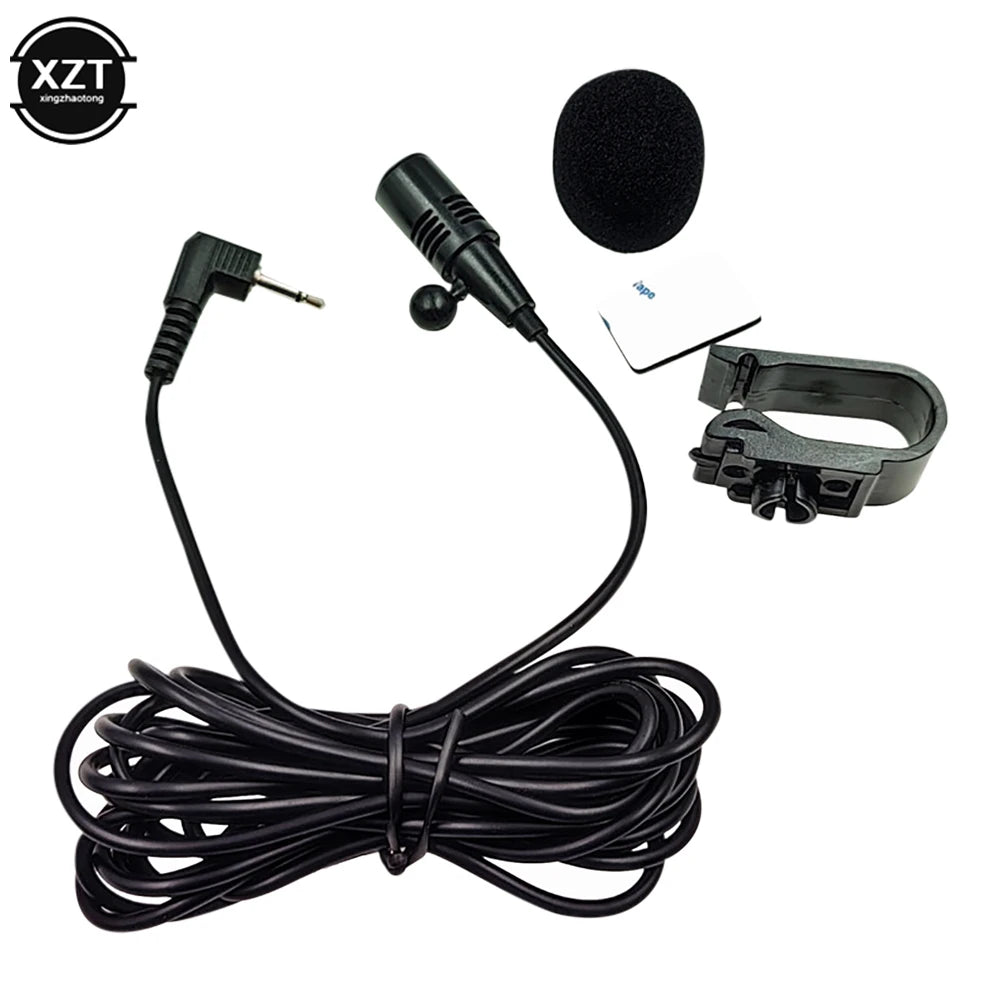 Micrófono de audio profesional para coche, conector jack de 2,5 mm y 3 m, minimicrófono externo con cable para DVD, radio, mono de 2 polos.