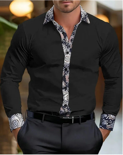 2025 Men's Spring and Summer Casual Long Sleeve Shirt/Men's Lapel Button Slim Casual Shirt Large Size XS-6XL High Quality