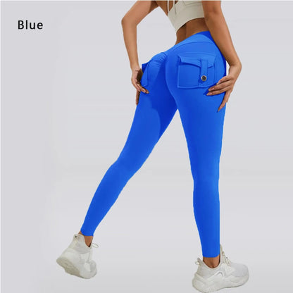 Pantalones de yoga DIAS FIT JOY de nailon, con bolsillo en los glúteos, ajustados, para mujer, deportivos, de fitness, realzan la cadera, transpirables, sin línea en T.
