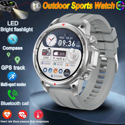Reloj inteligente deportivo para exteriores Xiaomi, con GPS, linterna, brújula, Bluetooth, llamadas, control del ritmo cardíaco, NFC, resistente al agua, 2025