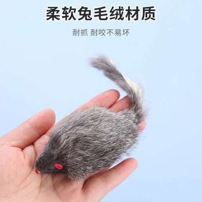 Juguete para gatos con forma de ratón, resistente a las mordeduras, interactivo, de ratán, para mascotas