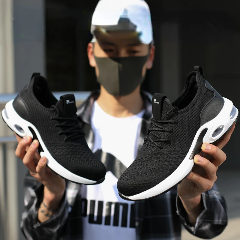 Zapatos de seguridad ligeros para hombre 2025, zapatillas de trabajo con puntera de acero, calzado de protección para hombre, antiaplastamiento, antipinchazos, zapatos indestructibles.