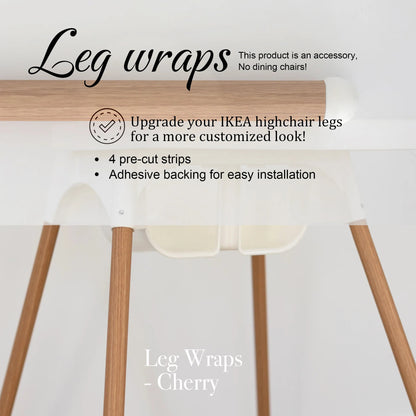 Envolturas para piernas Patas de silla con apariencia de haya Envolturas para piernas de trona precortadas Silla alta con apariencia de veta de madera Envoltura para muebles infantiles