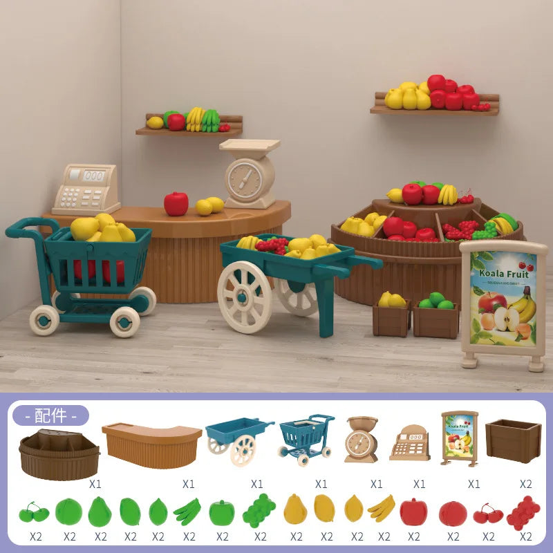 Minisupermercado, juegos de compras, casa de muñecas, muebles, accesorios, juguetes educativos intelectuales para niños, juguetes de interacción familiar.