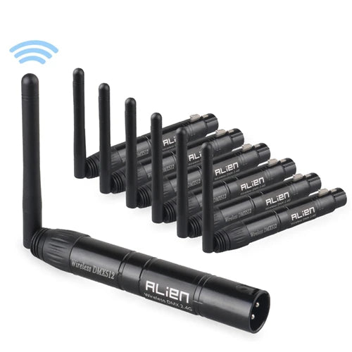 Controlador inalámbrico ALIEN DMX512, receptor y transmisor, 2,4 G, ISM, distancia de comunicación de 300 m, para escenarios, DJ, discotecas, bares y luces.