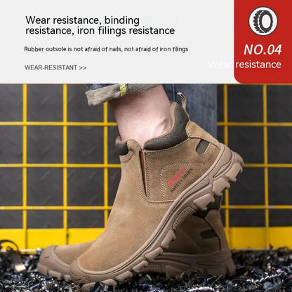 Zapatos de seguridad para hombre con puntera de acero, transpirables, suaves, antideslizantes, botas de trabajo protectoras, calzado cómodo para hombre, aislamiento 6KV.