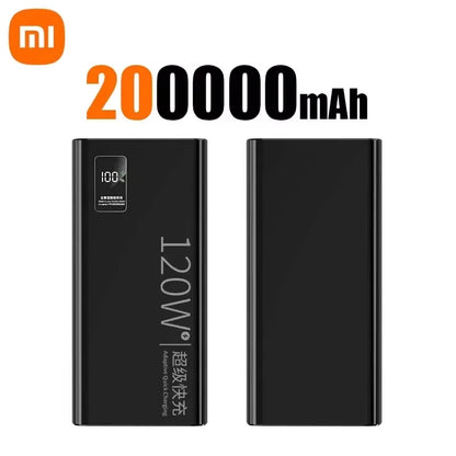 Banco de energía Xiaomi de 500.000 mAh, alta capacidad, 120 W, carga rápida, cargador externo portátil para iPhone y Samsung.