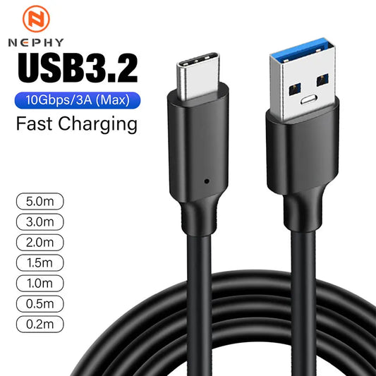 Cable USB C a USB A, USB 3.1, 3.2 Gen2, 10 Gbps, cable de datos USB C, Android Auto 3A, para SSD externo USB C, MacBook Pro, iPad, Galaxy S23