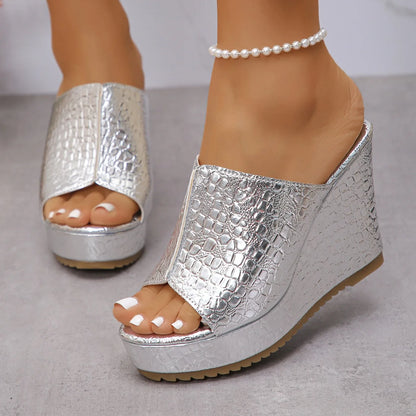 2025 Wedge Women Sandals Summer Retro Clip Toe Platform Sandals Woman Plus Size Trend Thick Bottom Shoes Women Zapatos De Mujer