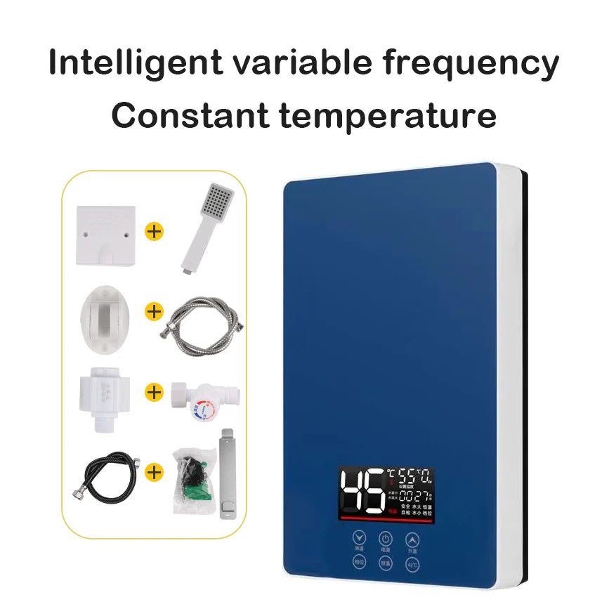 Calentador de agua eléctrico termostático DMWD de 7000 W con control remoto. Calentador instantáneo, resistente al agua y sin tanque, ideal para ducha o bañera.