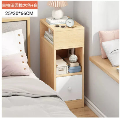 Mesita de noche moderna y sencilla con cajón, armario multifuncional para dormitorio y sala de estar, organizador con estantes.