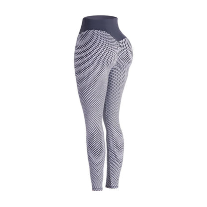 Women's High Waist Leggings Hip Lifting Honeycomb Yoga Pants