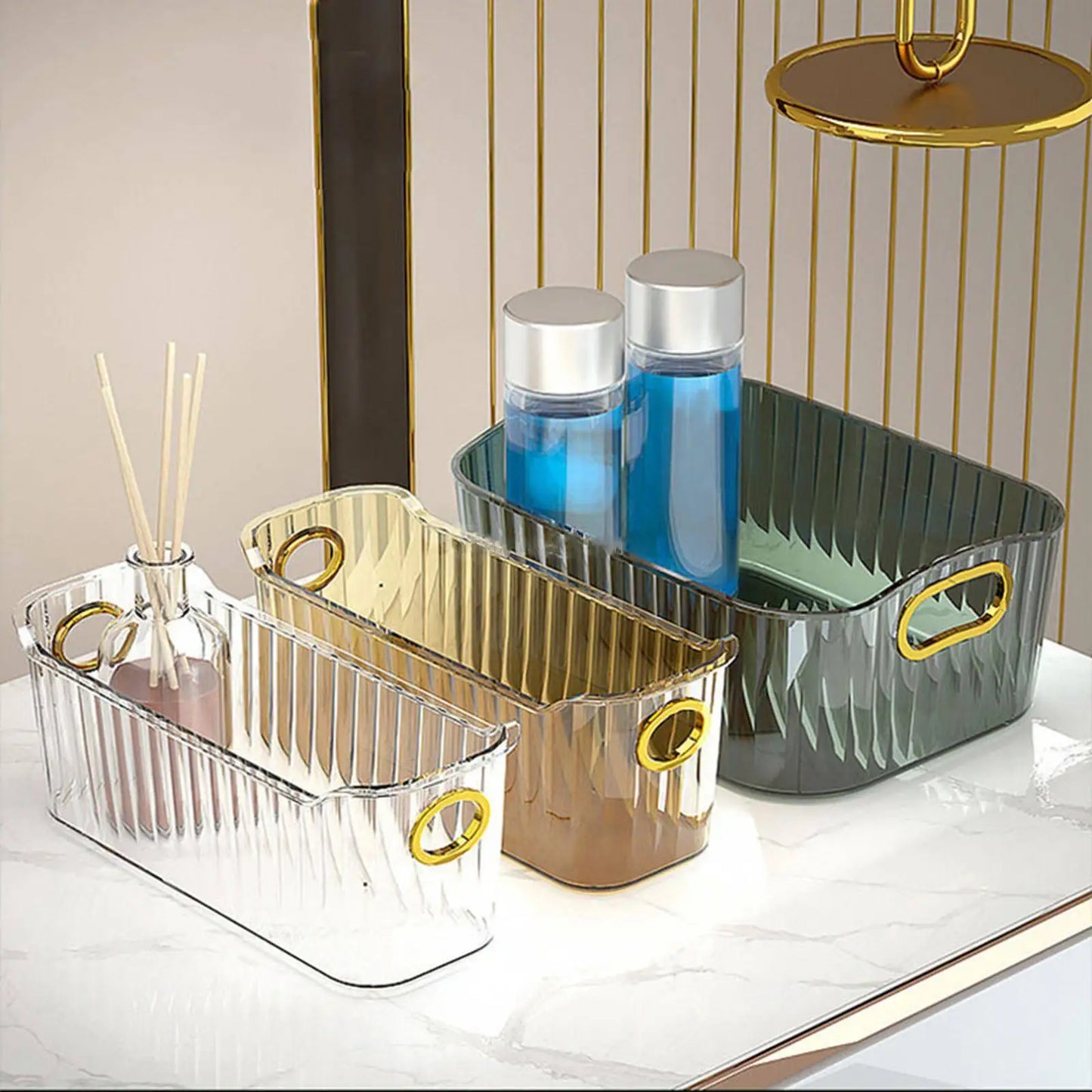 Organizador de contenedores de almacenamiento multiusos, contenedor para mascotas, cesta de almacenamiento de escritorio para refrigerador, cocina, baño y armario.