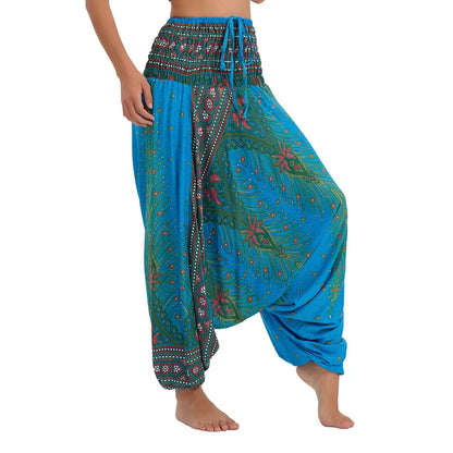 Bohemian Pants Women Pantalones Mujer Hippie High Waist Rayon Harem Baggy Boho Yoga Beach Wear Pour Femme Calca Feminina Printed