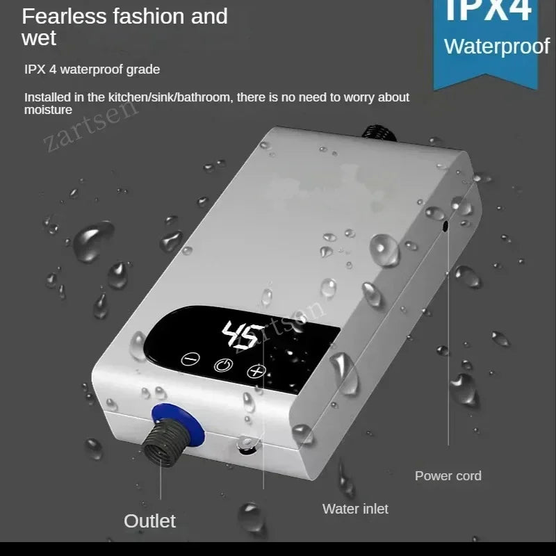 Calentador de agua instantáneo sin tanque 220v con termostato, calentador de inducción, calentadores eléctricos táctiles inteligentes para ducha