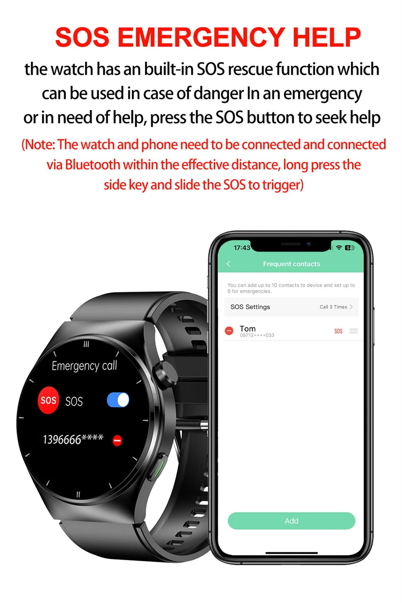 LIGE - Reloj inteligente para hombre de 1,46 pulgadas con terapia láser, control de lípidos, ácido úrico, VFC, llamadas, temperatura, deportivo y bienestar