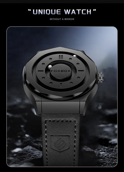 FOXBOX Reloj de negocios de lujo para hombre, resistente al agua hasta 30 m, diseño personalizado, correa de acero inoxidable, reloj de cuarzo para hombre, regalo de moda