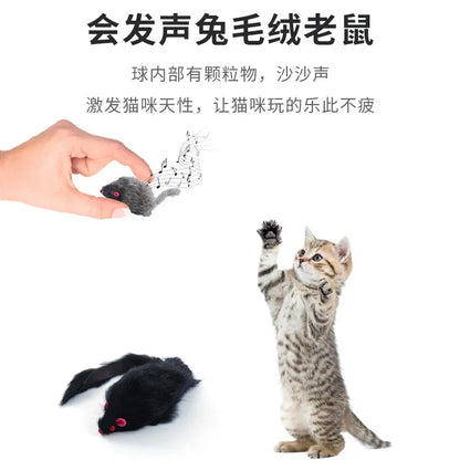 Juguete para gatos con forma de ratón, resistente a las mordeduras, interactivo, de ratán, para mascotas