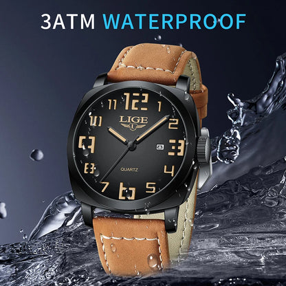 Reloj de hombre LIGE 2025, moda, negocios, casual, cuarzo, resistente al agua 30M, luminoso, fecha, lujo, relojes de pulsera, Reloj Hombre.