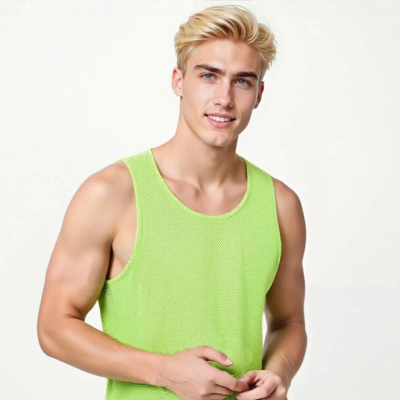 Chaleco deportivo, traje de entrenamiento sin mangas para correr, suelto, de secado rápido para hombres, top profesional transpirable y que absorbe el sudor