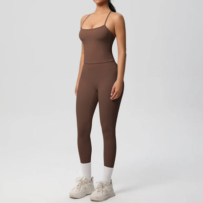 Conjunto de Ropa de Yoga para Mujer, Traje Deportivo, Ropa de Entrenamiento, Chaleco Deportivo sin Mangas, Conjunto de Gimnasio, Mono de Entrenamiento, Ropa Interior Deportiva, Ropa Deportiva