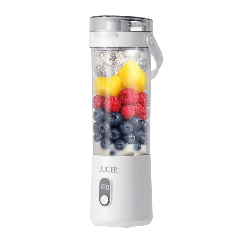 Exprimidor portátil de 600 ml, multifuncional, para uso doméstico, con hielo picado, recargable por USB, para exteriores, máquina eléctrica para hacer jugos de frutas.