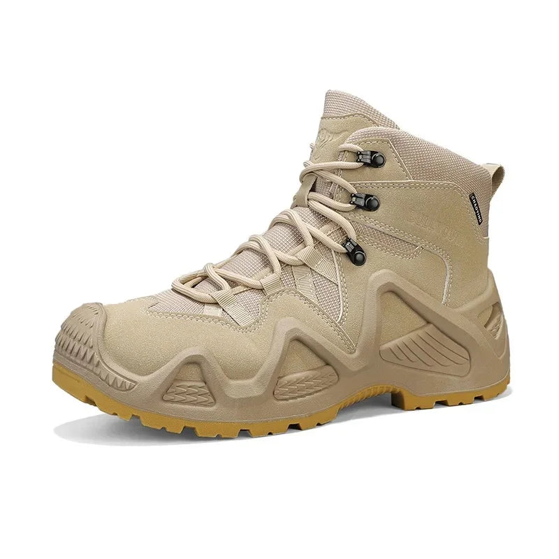 Botas de escalada altas para hombre, antideslizantes, de algodón grueso y cálido, con forro polar, para exteriores, otoño/invierno, talla grande