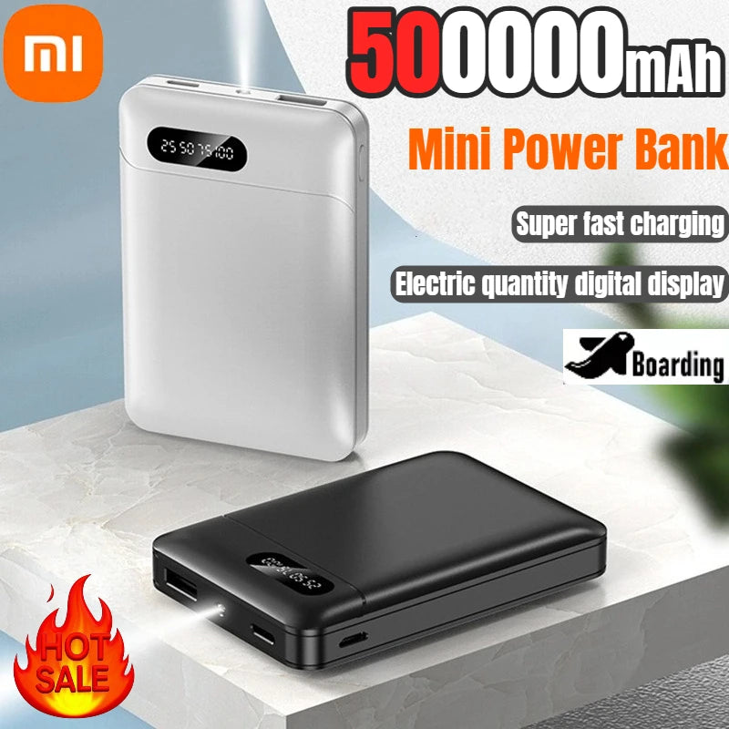 Banco de energía Xiaomi de 500000 mAh, 120 W, carga súper rápida, gran capacidad, batería externa portátil para iPhone, Huawei y Xiaomi.
