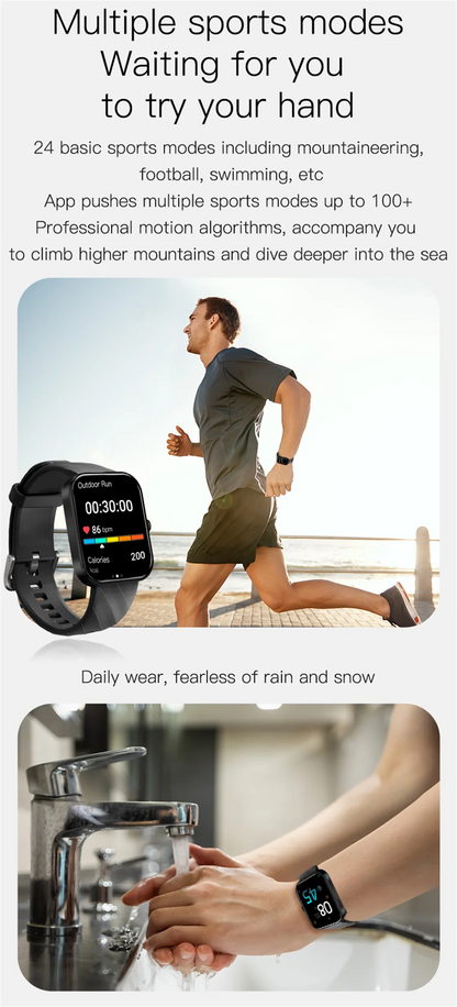 LIGE - Reloj inteligente para hombre, pantalla de 1,91 pulgadas, Bluetooth, llamadas, más de 100 modos deportivos, monitorización del sueño, resistente al agua, para mujer (regalo 2025)