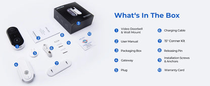 IMILAB Smart Home Video Doorbell Camera WiFi 2.5K Security Protection Human Detection Local Storag Instant Alert 5200mAh