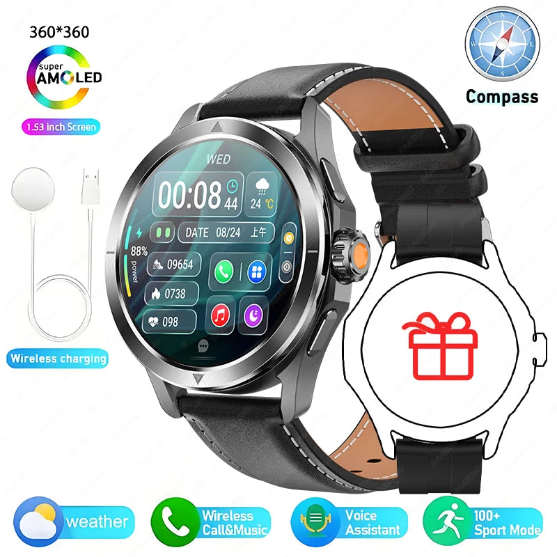 Reloj inteligente deportivo XIAOMI S4 Ultra con GPS para hombre, pantalla AMOLED HD, Bluetooth, llamadas, NFC, control del ritmo cardíaco, resistente al agua hasta 5 ATM
