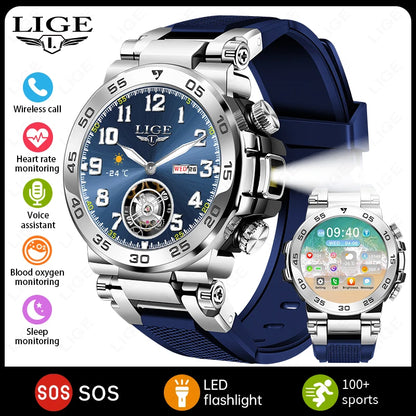 Nuevo reloj inteligente de negocios para hombre, pulsera impermeable de moda, reloj deportivo de lujo con monitor de ritmo cardíaco y sueño, reloj inteligente militar.