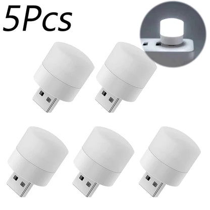 1/10 Mini Luz Nocturna USB Luz Blanca Cálida para Protección Ocular, Ideal para Leer, Leer y Cargar Dispositivos Móviles, Ordenadores y Ordenadores