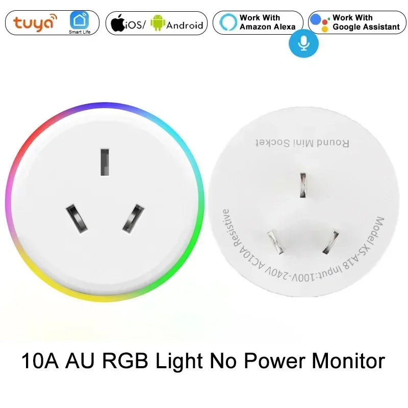 Enchufe inteligente WiFi UE EE. UU. RU DE BR AU IN Smart Life Aplicación Tuya Control remoto inalámbrico Enchufe Alexa Google Home Sin concentrador