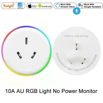 Enchufe inteligente WiFi UE EE. UU. RU DE BR AU IN Smart Life Aplicación Tuya Control remoto inalámbrico Enchufe Alexa Google Home Sin concentrador