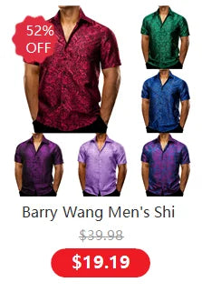 Camisas clásicas negras estampadas y bordadas para hombre, solapa de seda, manga larga, corte formal exquisito, ideales para eventos de negocios y fiestas. Barry.Wang CY-0407