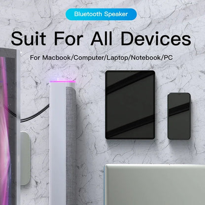 Altavoz para computadora 4D con Bluetooth 5.0, barra de sonido USB, subwoofer estéreo con cable para MacBook, portátil, PC, reproductor de música