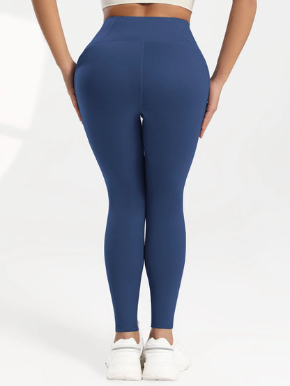 Leggings de yoga para mujer, 2 unidades, con bolsillos, color liso, para gimnasio, actividades al aire libre, cintura alta, ajustados, pantalones deportivos para correr.