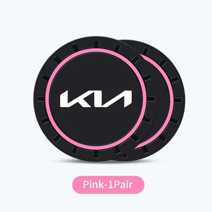 2 posavasos antideslizantes para coche, alfombrilla antipolvo, accesorios para KIA Stinger, Optima, Cerato, Soul, Venga, Forte, Spectra y Sedona.