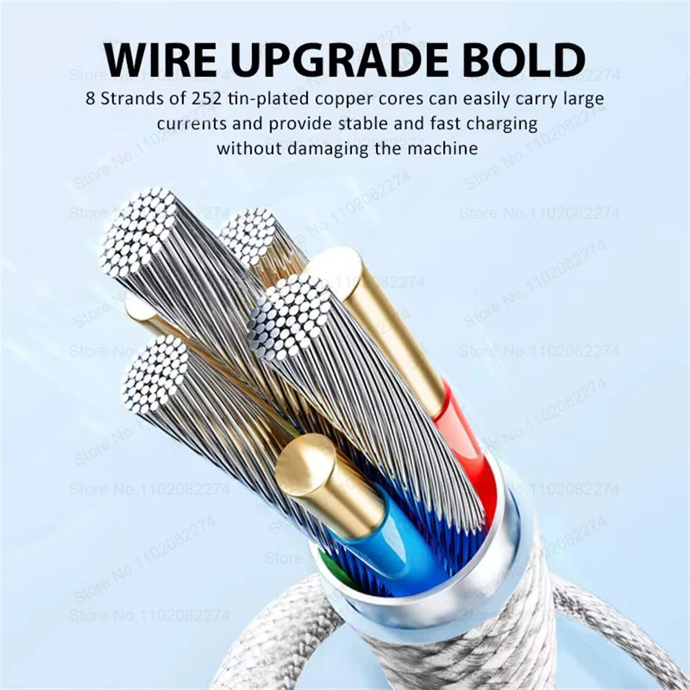 Cable USB C de carga rápida oficial PD de 60 W para iPhone 16, 15, 14, 13, 17 Pro Max, cable de datos tipo C tejido, accesorios de cargador, 1-10 unidades