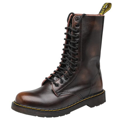 Botas Chelsea de piel auténtica para hombre y mujer, transpirables, largas, antideslizantes, de algodón cálido, para motocicleta
