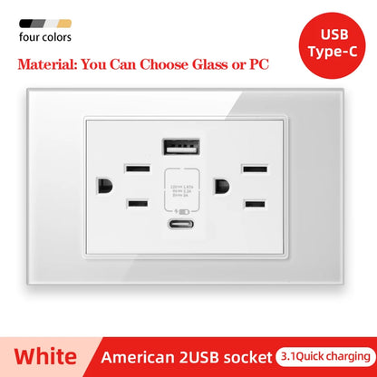 Adaptador de enchufe Herepow serie 118, enchufe de pared estándar americano con doble puerto USB, para electrodomésticos inteligentes, tipo C, carga rápida de 3,1 A.