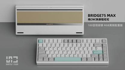 Teclado mecánico inalámbrico ShortCut Studio Bridge75 con Bluetooth, 3 modos RGB, personalizado, de aluminio de larga duración.