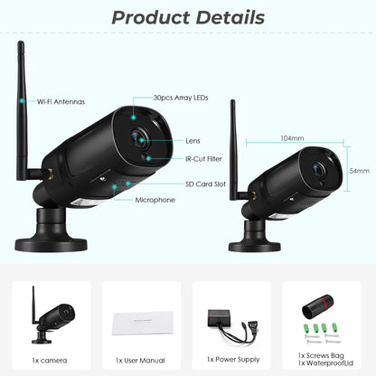 Cámara IP HD Abuntu de 5 MP con audio de 4 MP, compatible con H.265, ONVIF, detección humana por IA y Wi-Fi. Compatible con la aplicación ICSEE/XMeye.