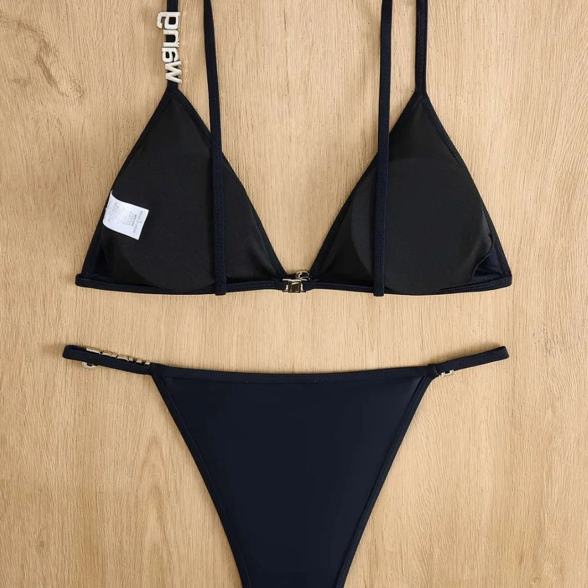 Conjunto de bikini sexy para mujer, traje de baño de dos piezas con estampado de triángulos de diamantes separados, estilo moderno