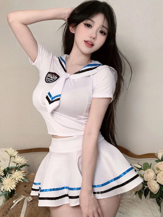 Schoolgirl Costumes Sexy Role Play Uniform Erotic Costume Naughty Lingerie Plaid Night Halloween Women Roleplay Sex Cosplay